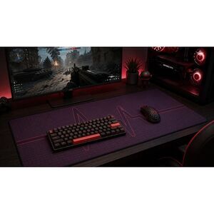 XL Heartbeat Gaming Mouse Pad Desk Mat 35.5"x15.7" Non-Slip Stitched Edge